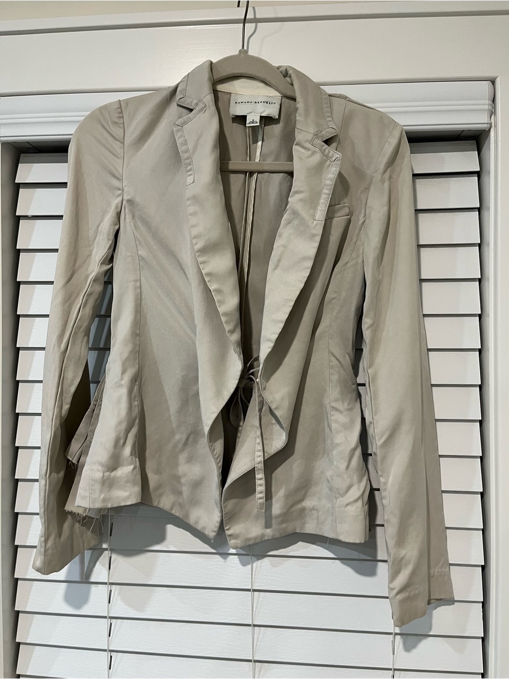Banana Republic Taupe Open-Front Draped Blazer